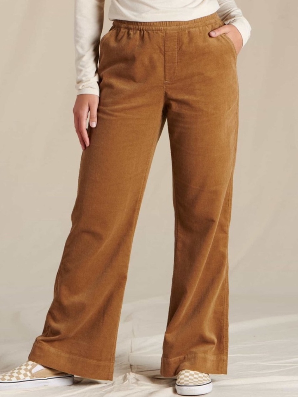Toad&Co Scouter corduroy pull on bootcut pants in honey brown XS